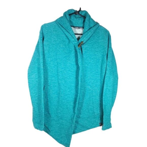 THE NORTH FACE Women's Fallsgrove Small Green Wrap Sweater Open Front Cardigan - Picture 1 of 12